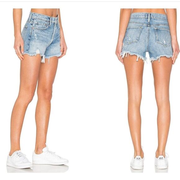 Agolde Pants - AGOLDE Cut Off Jean Shorts 26 Denim High Rise Distressed Frayed Blue 26 Parker